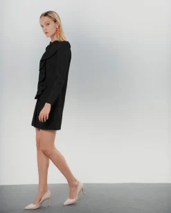 Vestido corto Filipa volantes negro