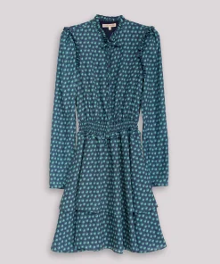 Vestido Estampado Geometrico Teal