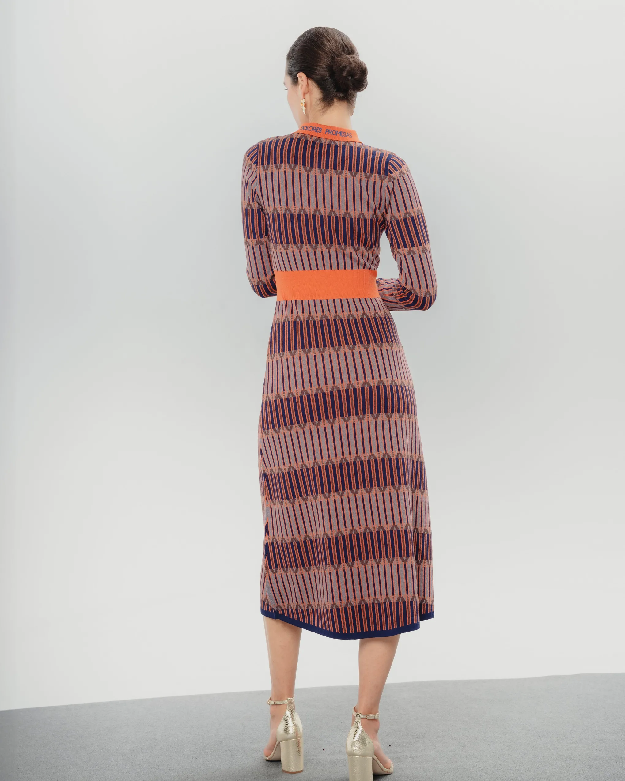 Vestido Midi Color Block Luna
