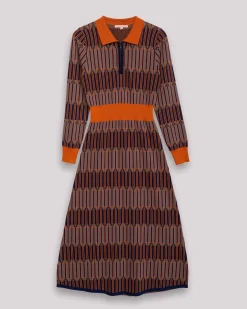 Vestido Midi Color Block Luna