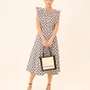 Vestido Midi Estampado Geométrico Lune