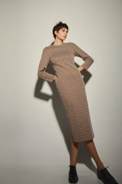Vestido Midi Punto Retro Tierra
