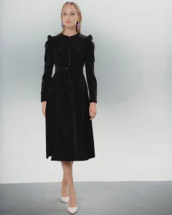 Vestido negro Filipa manga abullonada