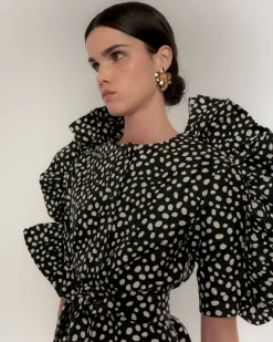 Vestido Negro Lunares Retro Dot