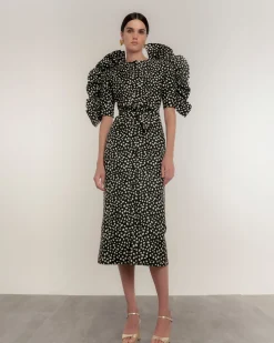 Vestido Negro Lunares Retro Dot