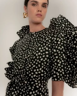 Vestido Negro Lunares Retro Dot
