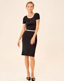 Vestido Negro Punto Corto Tulle